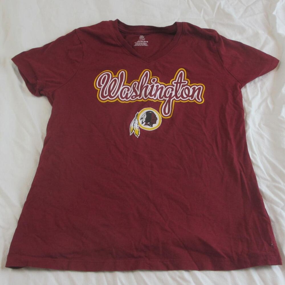 NFL Team Apparel Girl's Washington Redskins Tee XL (14-16) Burgundy Logo